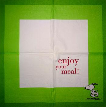 BF-074 Bekannte Figuren - 3-lagig - Peanuts - Snoopy - Enjoy your meal !
